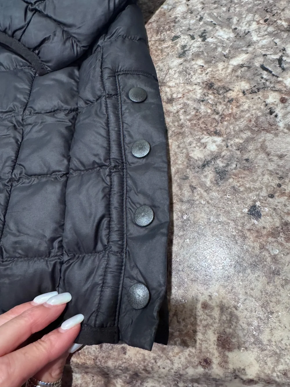 The North Face Kids Black Quilted Hooded Puffer Coat